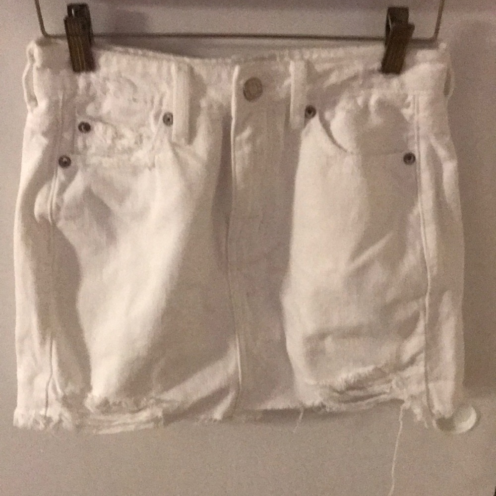 White ripped mini skirt style, size 2 from American Eagle